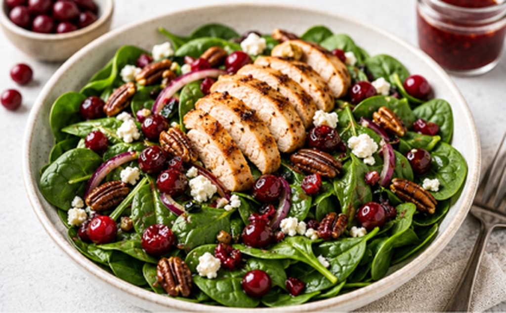Cranberry Spinach Chicken Salad